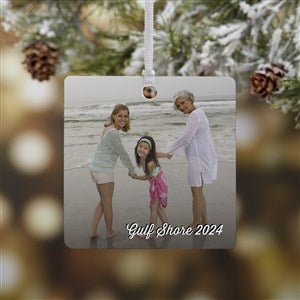 Vacation Photo Memories Personalized Square Ornament- 2.75 Metal - 1 Side - 24921-1M
