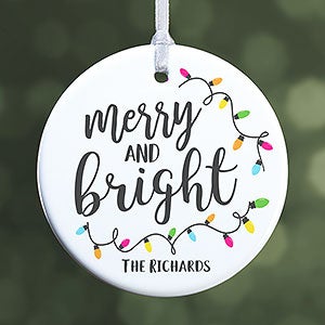 Merry  Bright Personalized Ornament- 2.85 Glossy - 1 Sided - 24922-1S