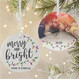 Merry  Bright Personalized Ornament - 2 Sided Matte - 24922-2L