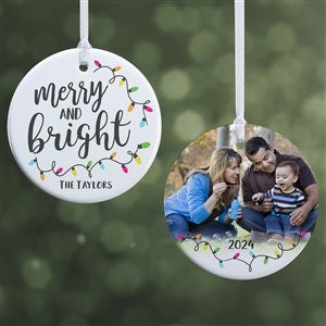 Merry  Bright Personalized Ornament- 2.85 Glossy - 2 Sided - 24922-2S