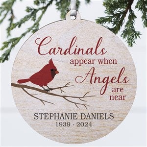 Cardinal Memorial Personalized Ornament- 3.75 Wood - 1 Sided - 24928-1W