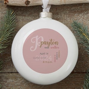 Modern All About Baby Girl Personalized Deluxe Ornament- 4 3D Disc- 1 Sided - 24929-D