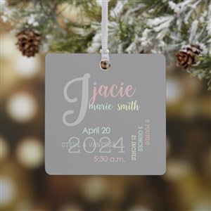 Modern All About Baby Girl Personalized Ornament- 2.75 Metal - 1 Sided - 24929-1M