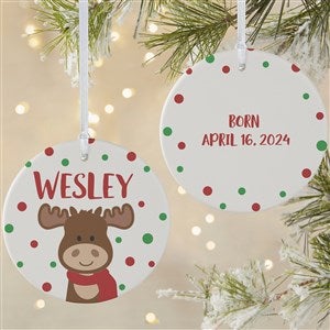 Christmas Moose Personalized Ornament- 3.75 Matte - 2 Sided - 24931-2L