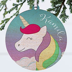 Unicorn Personalized Ornament - 1 Sided Wood - 24932-1W