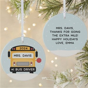 Best Bus Driver Personalized Ornament - 2 Sided Matte - 24937-2L