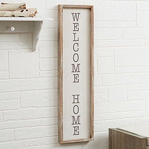Personalized Vertical Whitewashed Wood Rustic Sign - 24939-30x8