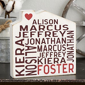 Family Home Personalized House Shelf Block - 24955