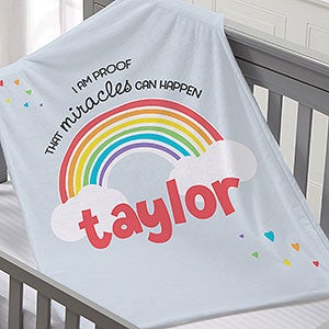 Rainbow Baby Personalized 30x40 Plush Fleece Baby Blanket - 24963