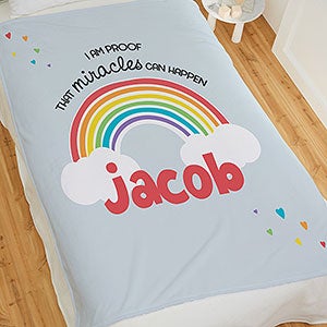 Rainbow Baby Personalized 50x60 Plush Fleece Blanket - 24963-F