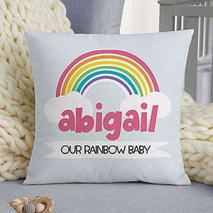 Rainbow Baby Personalized 14 Velvet Keepsake Pillow - 24965-SV