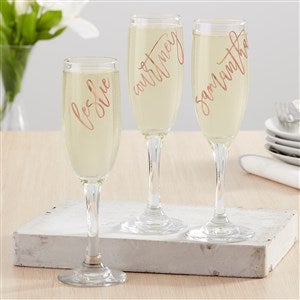 Personalized Vinyl Rose Champagne Flute - 25005-F