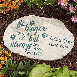 Pawprints on My Heart Personalized Round Garden Stone - 25066