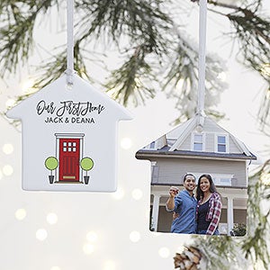 Front Door Welcome Personalized Photo Ornament- 3.25 Glossy - 2 Sided - 25078-2S