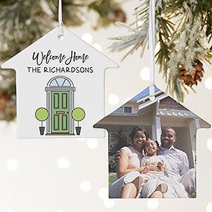 Front Door Welcome Personalized Photo Ornament- 3.75 Matte - 2 Sided - 25078-2L