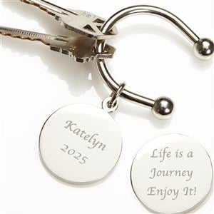 Life is a Journey Engraved Silver Keyring - 2515