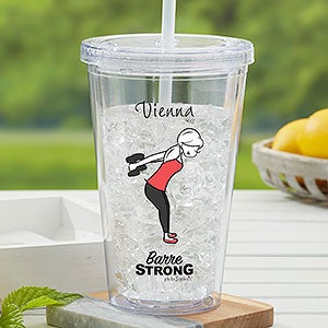 philoSophies® Barre Strong Character Personalized Acrylic Insulated Tumbler - 25192