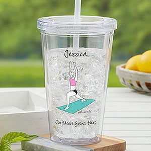 philoSophies® Confidence Grows Here Personalized Acrylic Insulated Tumbler - 25193