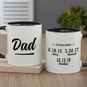 Established Personalized Coffee Mug For Dad - Black - 25275-B