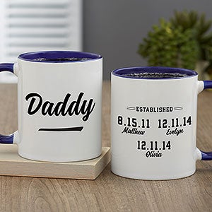 Established Personalized Coffee Mug For Dad 11 oz.- Blue - 25275-BL