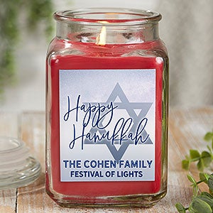 Hanukkah Personalized 18 oz. Cinnamon Spice Candle Jar - 25280-18CS