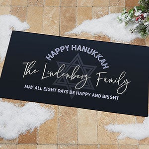 Happy Hanukkah Personalized Oversized Doormat- 24x48 - 25281-O