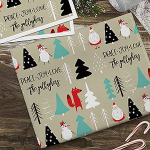 Christmas Forest Personalized Wrapping Paper Sheets - Set of 3 - 25318-S