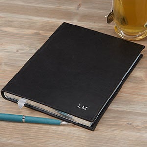 Premium Debossed Leather Journal 8.75x10.75 - Black - 25357D-B