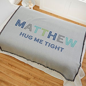 Colorful Name Personalized 56x60 Woven Throw for Kids - 25425-A