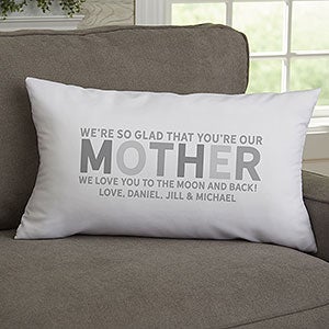 Glad Youre Our Mom Personalized Lumbar Velvet Throw Pillow - 25443-LBV