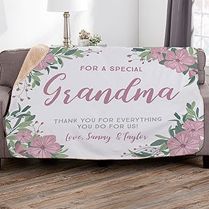 Floral Special Message Personalized 50x60 Sherpa Blanket - 25444-S