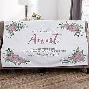 Floral Special Message Personalized 50x60 Sweatshirt Blanket - 25444-SW