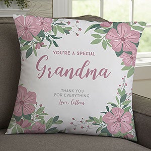 Floral Special Message Personalized 18-inch Throw Pillow - 25445-L