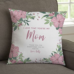Floral Special Message Personalized 14-inch Throw Pillow - 25445-S