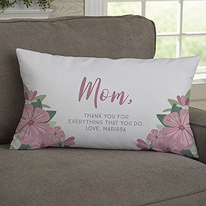 Floral Special Message Personalized Lumbar Throw Pillow - 25445-LB
