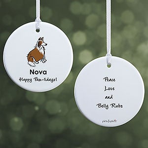 Collie philoSophies® Personalized Ornament 2.85 Glossy - 2 Sided - 25463-2
