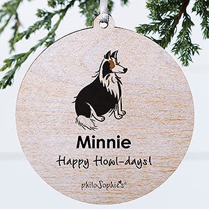 Collie philoSophies® Personalized Ornament 3.75 Wood - 1 Sided - 25463-1W