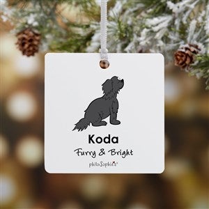 Newfoundland philoSophies® Personalized Square Ornament- 2.75 Metal - 1 Sided - 25467-1M