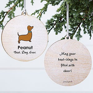 Dachshund philoSophies® Personalized Ornament 3.75 Wood - 2 Sided - 25468-2W