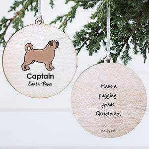 Puggle philoSophies® Personalized Ornament 3.75 Wood - 2 Sided - 25469-2W