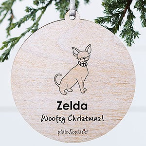 Chihuahua philoSophies® Personalized Ornament 3.75 Wood - 1 Sided - 25471-1W