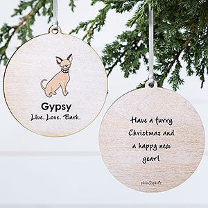 Chihuahua philoSophies® Personalized Ornament 3.75 Wood - 2 Sided - 25471-2W