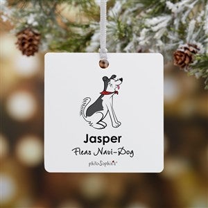 Husky philoSophies® Personalized Square Photo Ornament- 2.75 Metal - 1 Sided - 25472-1M