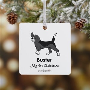 Beagle philoSophies® Personalized Square Photo Ornament- 2.75 Metal - 1 Sided - 25474-1M