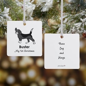Beagle philoSophies® Personalized Square Photo Ornament- 2.75 Metal - 2 Sided - 25474-2M