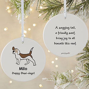 Beagle philoSophies® Personalized Ornament 3.75 Matte - 2 Sided - 25474-2L