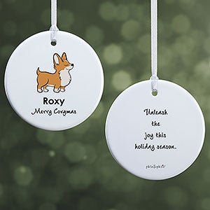 Corgi philoSophies® Personalized Ornament 2.85 Glossy - 2 Sided - 25475-2