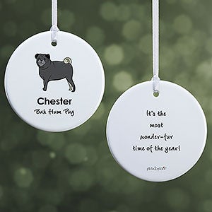 Pug philoSophies® Personalized Ornament 2.85 Glossy - 2 Sided - 25476-2