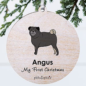 Pug philoSophies® Personalized Ornament 3.75 Wood - 1 Sided - 25476-1W