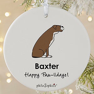Boxer philoSophies Personalized Ornament - 1 Sided Matte - 25477-1L